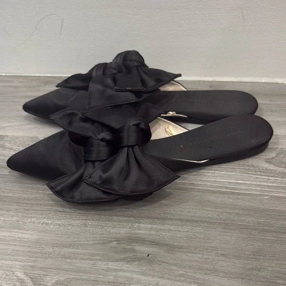 !SOLD! Zara Satin Black Double Bow Mules - Picture 5 of 7
